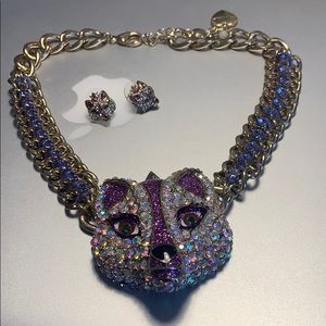 Betsey Johnson Fox statement necklace & earrings
